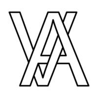 Logo sign va av icon double letters, logotype v a vector