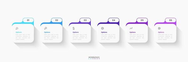 Infographic label design template with icons and 6 options or steps. Can be used for process diagram, presentations, workflow layout, info graph. vector