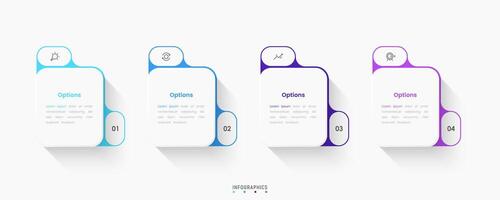 Infographic label design template with icons and 4 options. Can be used for process diagram, presentations, workflow, info graph. vector