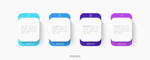 Infographic label design template with icons and 4 steps. Can be used for process diagram, presentations, workflow layout, banner, info graph. vector