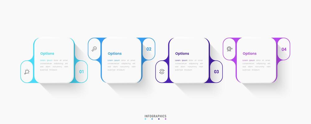 Infographic label design template with icons and 4 options or steps. Can be used for process diagram, presentations, workflow, info graph.
