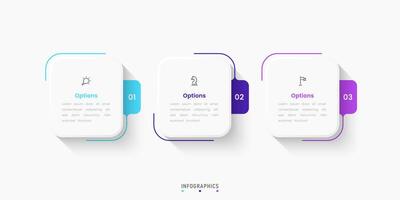 Infographic label design template with icons and 3 options. Can be used for process diagram, presentations, workflow layout, banner, flow chart, info graph. vector