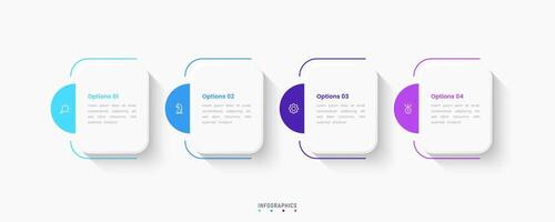 Infographic label design template with icons and 4 options. Can be used for process diagram, presentations, workflow layout, info graph. vector