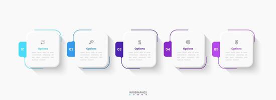 Infographic label design template with icons and 5 options or steps. Can be used for process diagram, presentations, workflow, banner, info graph. vector