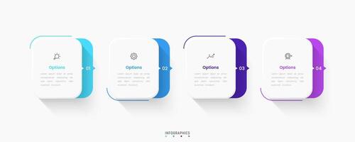 Infographic label design template with icons and 4 options or steps. Can be used for process diagram, presentations, workflow, banner, info graph. vector