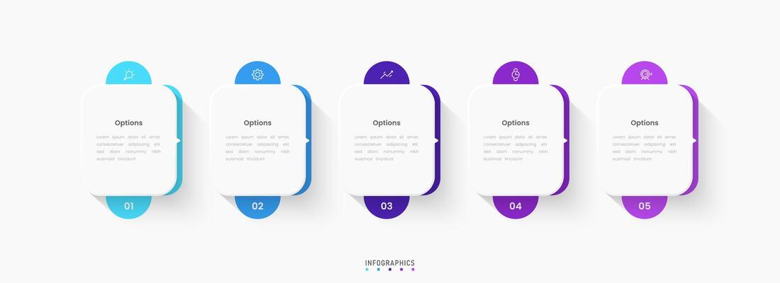 Infographic label design template with icons and 5 options. Can be used for process diagram, presentations, workflow layout, banner, flow chart, info graph.