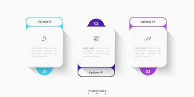 Infographic label design template with icons and 3 options. Can be used for process diagram, presentations, workflow layout, info graph. vector
