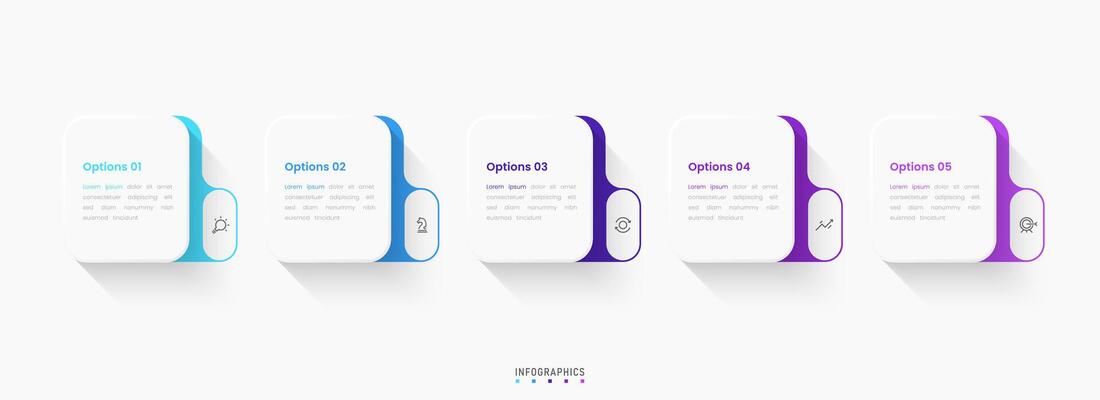 Infographic label design template with icons and 5 options. Can be used for process diagram, presentations, workflow, info graph.