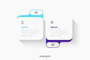 Infographic label design template with icons and 2 options or steps. Can be used for process diagram, presentations, workflow layout, info graph. vector