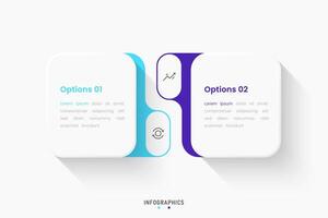 Infographic label design template with icons and 2 options. Can be used for process diagram, presentations, workflow layout, info graph. vector