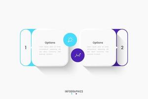 Infographic label design template with icons and 2 options. Can be used for process diagram, presentations, workflow layout, banner, flow chart, info graph. vector