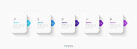 Infographic label design template with icons and 5 options or steps. Can be used for process diagram, presentations, workflow layout, info graph. vector