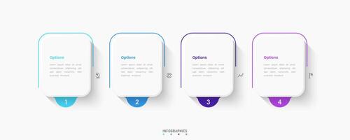 Infographic label design template with icons and 4 options. Can be used for process diagram, presentations, workflow layout, banner, info graph. vector