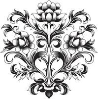 Classic Black and White Flower Pattern for Decorative Use vector