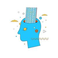 Code generation by programmer or artificial intelligence. Surreal flat conceptual illustration of program creation. 2D illustration. vector
