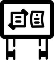 A linear style icon of a bulletin board vector
