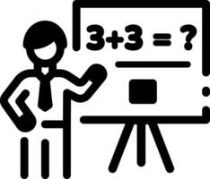 A teacher giving a math lecture, linear icon vector