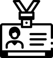 A linear style icon showing a student card vector