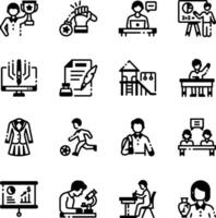 Collection of Linear Style Academic Icons vector