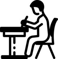 A student giving an exam, line style icon vector