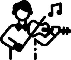 A character playing violin icon in linear style vector