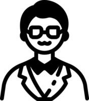 A linear style icon of a professor vector
