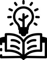 A linear style icon showing creative learning vector