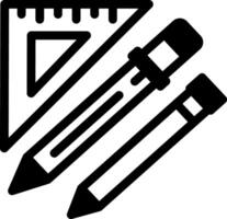 A linear style icon of drafting tools vector
