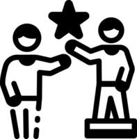 A linear style icon showing a bright student vector