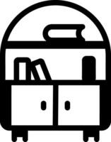 A linear style icon of a bookshelf vector