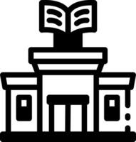 A linear style icon of a school library vector