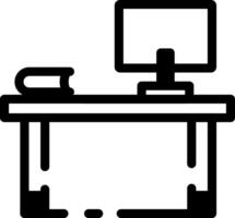 A linear style icon of a study desk vector