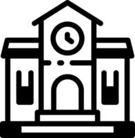 A line style icon of a school building vector