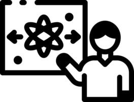 A linear style icon showing a science student vector