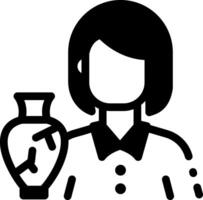 A character learning archaeology, line style icon vector