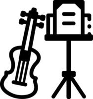 A linear style icon showing a music lesson vector