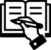 A linear style icon showing writing practice vector