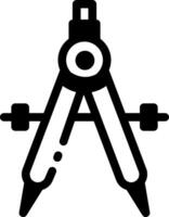 A linear style icon of a drawing compass vector