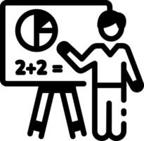 A linear style icon of a math teacher giving a lecture vector