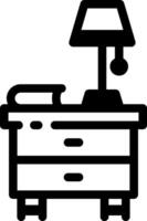 A linear style icon of a reading lamp vector