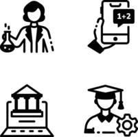 Pack of Online Learning Linear Style Icons vector
