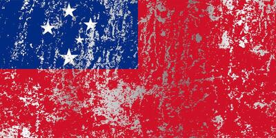 Samoa flag with grunge effect. vector