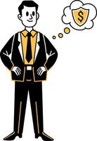 Insurance representative illustration in hand drawn style vector