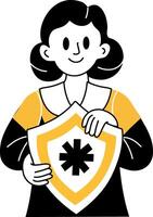 A hand drawn illustration depicting medical coverage vector
