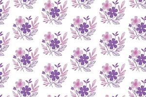 elegant flower stem sketch pattern with seamless botanical layout for wrapping fabric wallpaper background and fashion prints vector