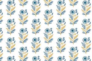 surface print pattern with floral stems in one line drawing for modern textile wrapping wallpaper and botanical inspired design vector