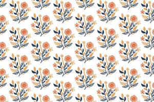 hand drawn floral pattern with stem and foliage art in seamless tile for skirts home textile table top and background design vector