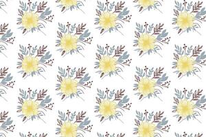 seamless botanical flower sketch pattern with foliage and plant stems for abstract surface print textile and garden backgrounds vector