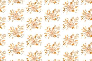 foliage and flower sketch design in repeating one line pattern for textile wrapping spring wallpaper and botanical print vector