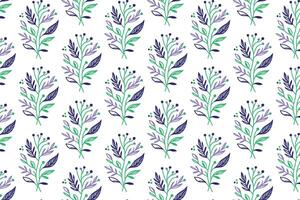 seamless repeating flower and foliage pattern with stem art for home textile table runners wrapping and fashionable skirts vector